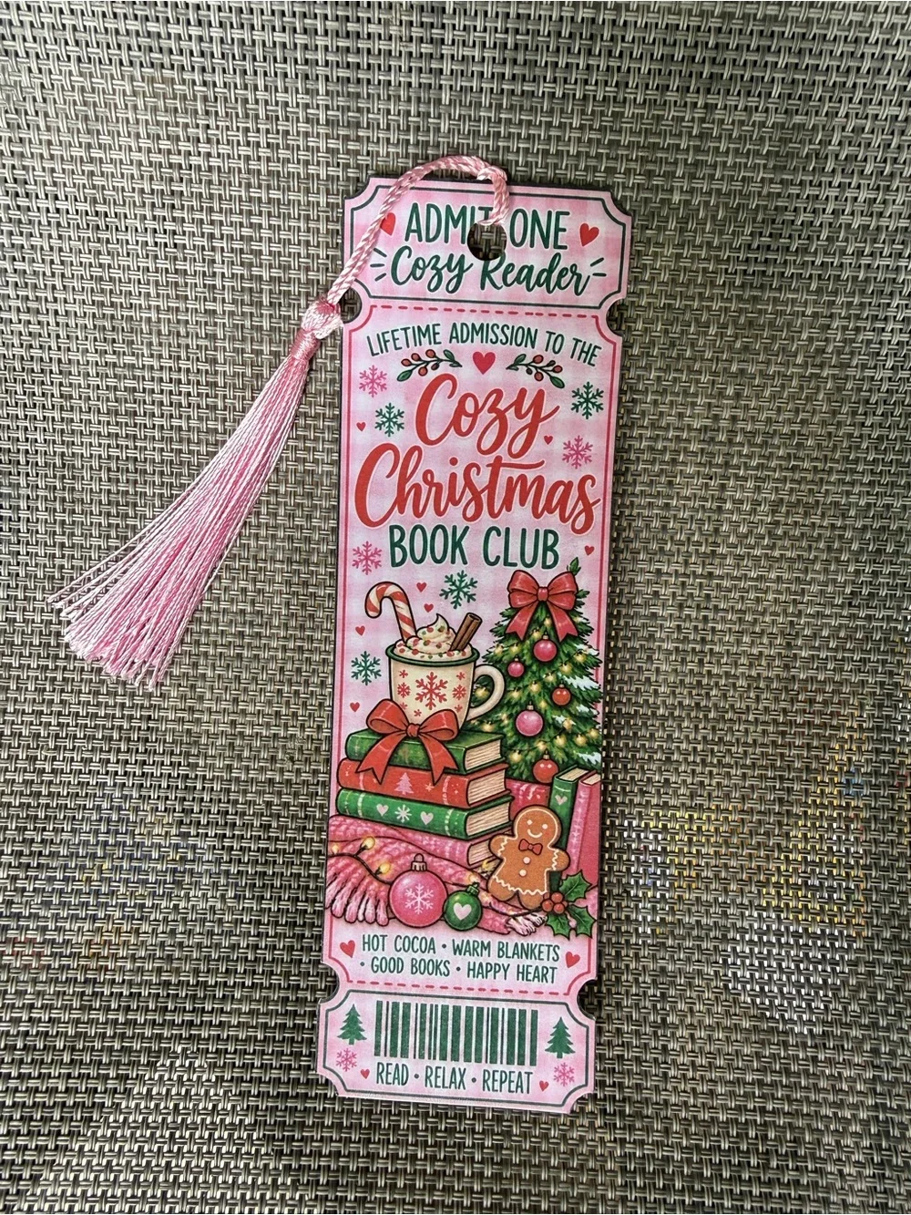 Christmas Book Club Bookmark Set of 3  - Tassels